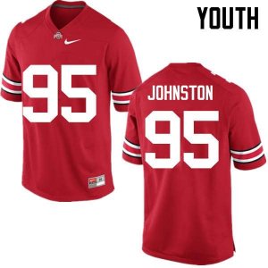 Youth Ohio State Buckeyes #95 Cameron Johnston Red Nike NCAA College Football Jersey Ventilation CCP4344FN